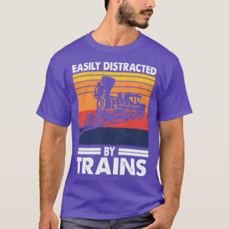 T-shirt Facilement Distrait Par Trains Trainspotter
