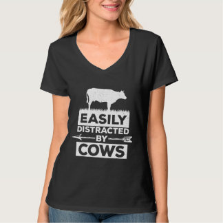 T-shirt Facilement Distrait Par Vaches Vintage Fermier Bul