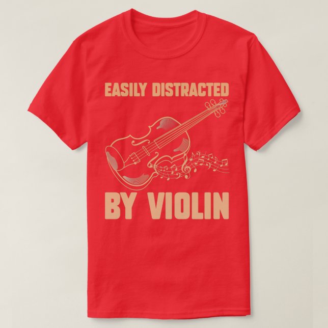 T-shirt Facilement Distrait Par Violon Drôle Violon 3 (Design devant)