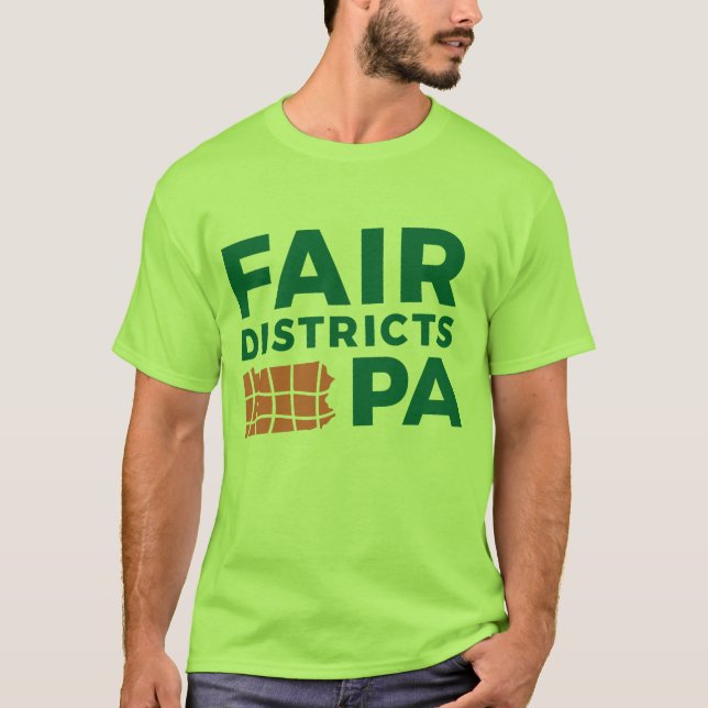 T-shirt Fair Districts PA citron vert (Devant)