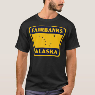 T-shirt Fairbanks Alaska Retro Badge Bleu