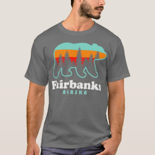 T-shirt Fairbanks Alaska Vacation Voyage Ours Arbres