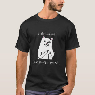 T-shirt Faire Ce Que Je Veux Vintage Chat Noir Coupe Rouge
