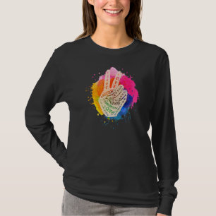T-shirt Faire de la paix pas de la guerre la main signe de