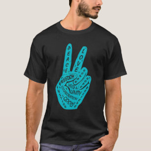 T-shirt Faire de la paix pas de la guerre signe de la paix