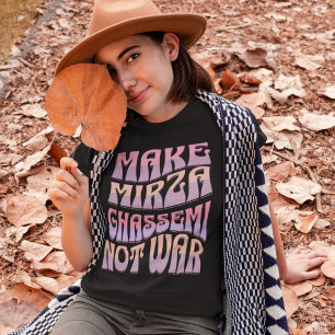 T-shirt Faire de Mirza Ghassemi pas la guerre   Aubergine 