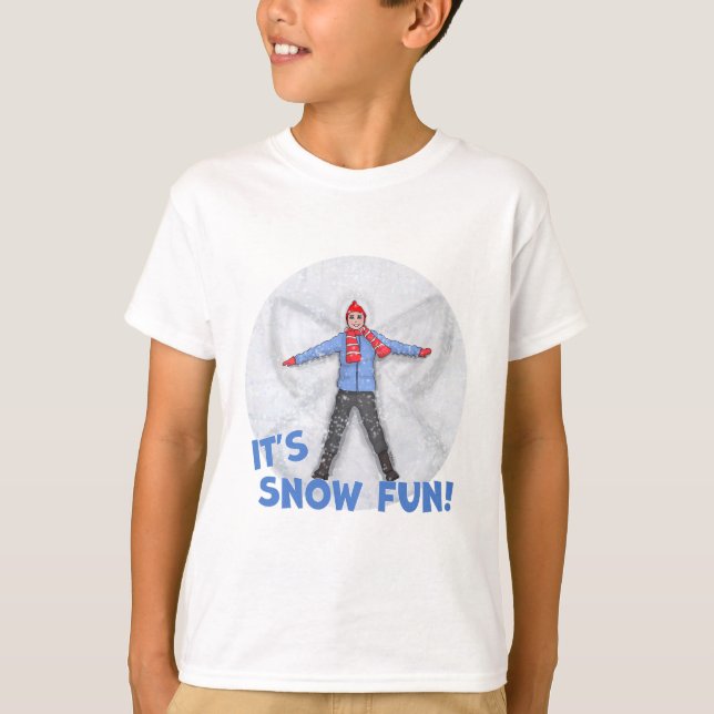 T-shirt Faire des anges de neige, c'est amusant de neige (Devant)