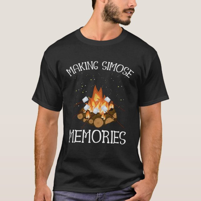 T-shirt Faire des souvenirs Simose Camping Camping Fire Ca (Devant)