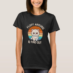 T-shirt Faire du Fluff et Découvrir Drôle Chat Rétro