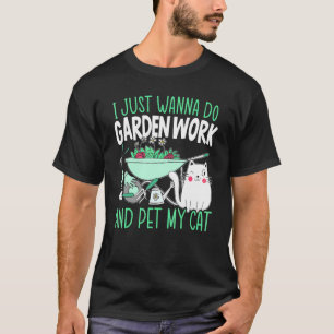 T-shirt Faire du jardinage et caresser mon chat Outils de 
