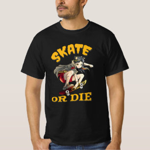 T-shirt Faire du skate ou mourir Fille skateuse