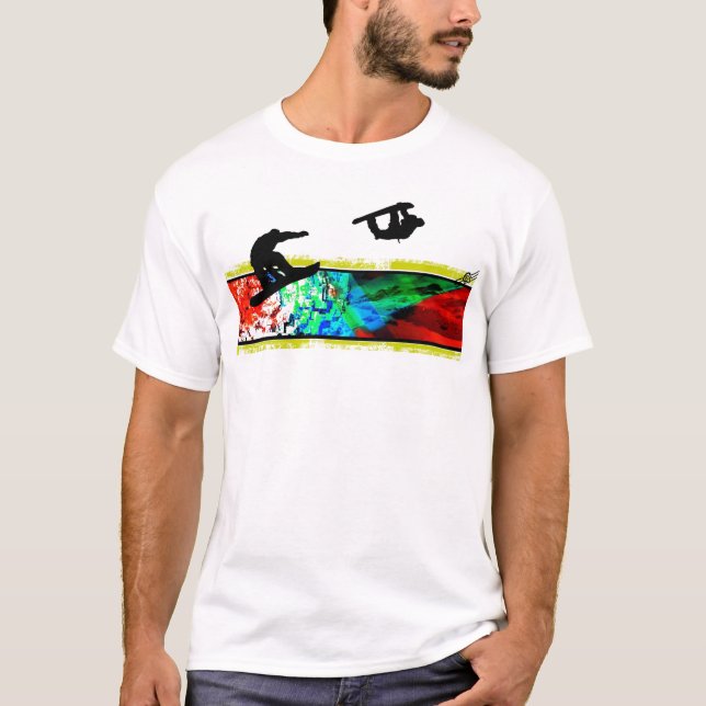 T-shirt faire du surf des neiges (Devant)