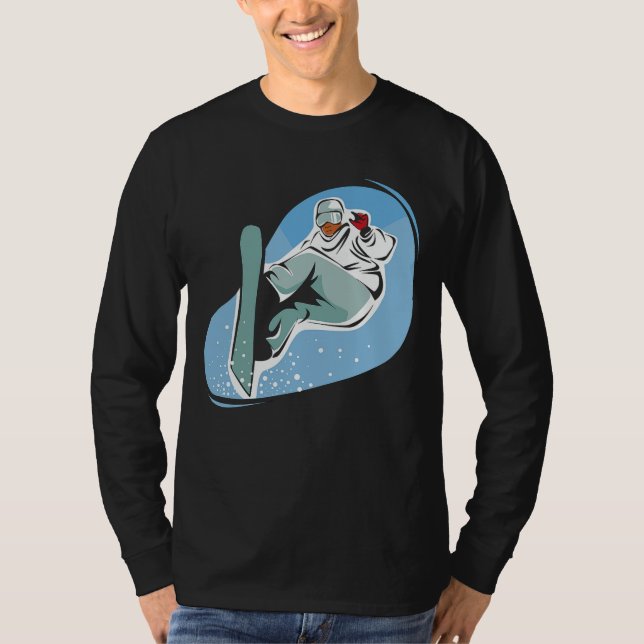 T-shirt Faire du surf des neiges sur douille de base des (Devant)