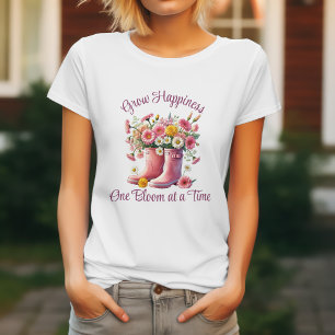 T-shirt Faire grandir le bonheur une fleur à la fois