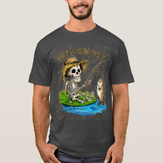 T-shirt Faire Papa Papa pêche Squelette Papa Drôle Papa Fa