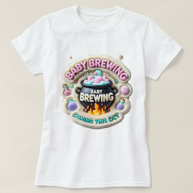 T-shirt Faire-part de brassage de bébé d'Halloween (Design devant)
