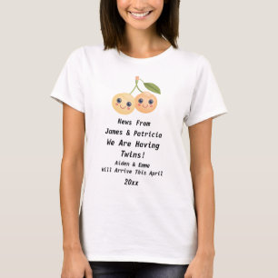 T-shirt Faire-part de grossesse Cute Twins Personnalisé
