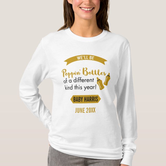 T-shirt Faire-part sautant de bébé de bonne année de (Devant)