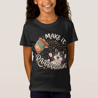 T-Shirt Faire pleuvoir de la nourriture, chat en smoking d