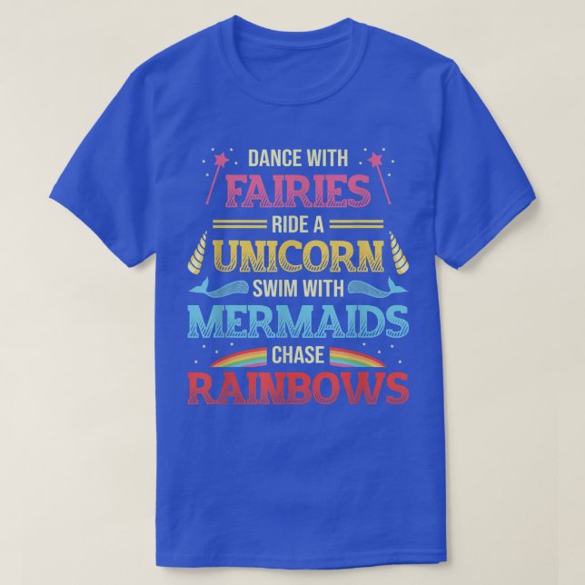 T-shirt Fairies Unicornes Mermaids RaindbowsLove Fairytale (Design devant)