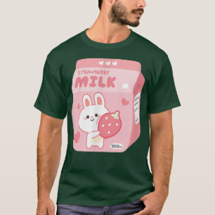 T-shirt fairkei pastel lait de fraise mignon rose kawaii