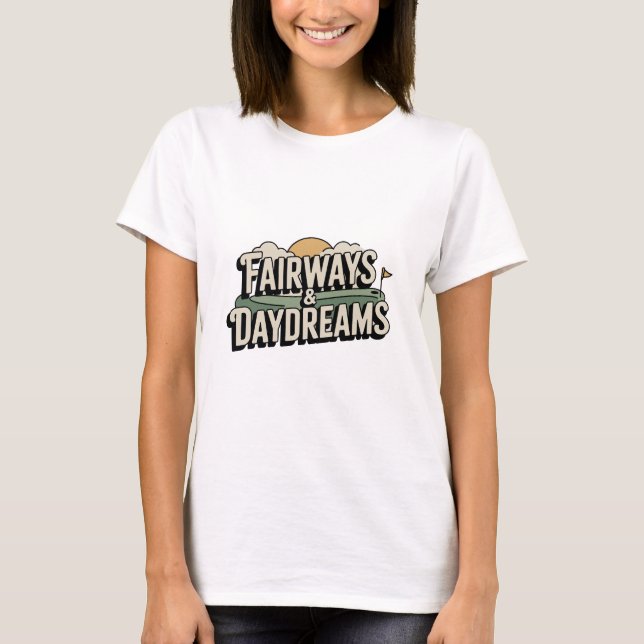 T-shirt Fairways And Daydreams Retro Landscape Art (Devant)