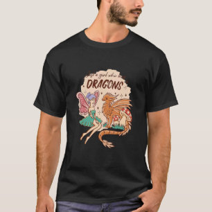 T-shirt Fairy Dragon Love Girls Children Fairy Tale Fabulo