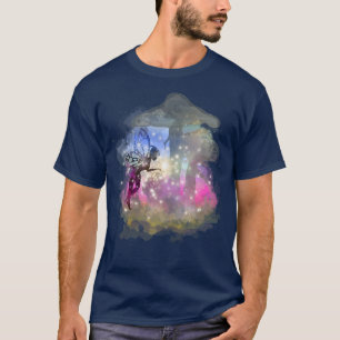 T-shirt Fairy Lights Aquarelle Aesthétique Forêt Champigno