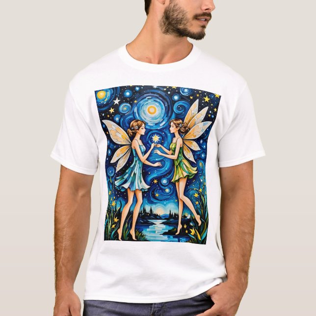 T-shirt Fairy Starry Night Magic T Shirt Imaginaire esthét (Devant)