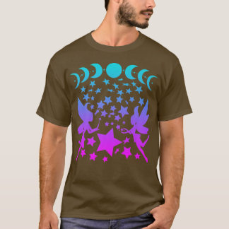 T-shirt Fairy Stars Moon Passe Silhouette Imaginaire