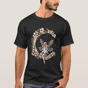 T-shirt Fairy Tale Féerie Assis Dans Crescent Moon