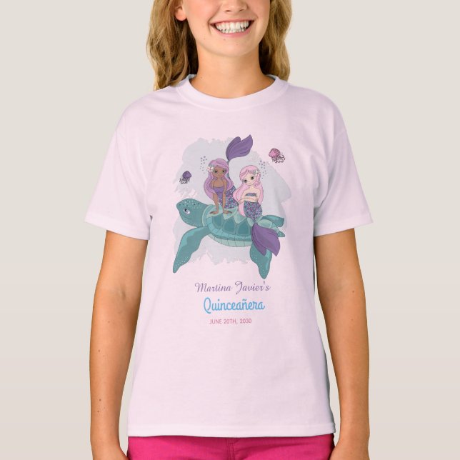 T-shirt Fairy Tale Mermaid Quinceañera 15e anniversaire (Devant)