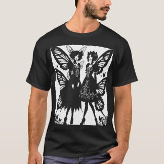 T-shirt Fairycore Esthétique Squelette Fée Goth Gothique G