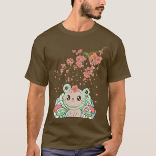 T-shirt Fairycore Fairy Chat Grenouille Tête Cerise Blo