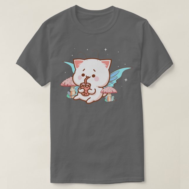 T-shirt Fairycore Fairy Kawaii Chat Bubb (Design devant)