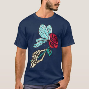 T-shirt Fairycore Rose esthétique Skeleton Fairy Core Grun