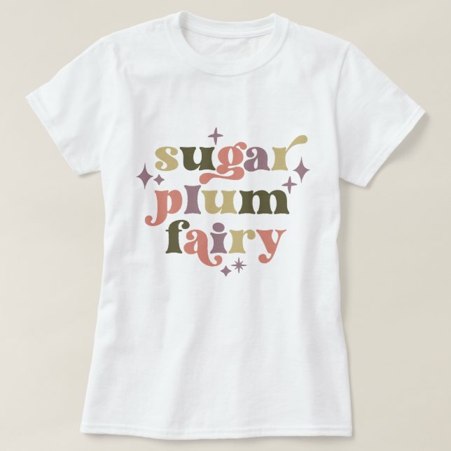 T-shirt Fairycore Text Art Sugar Plum Fée (Design devant)