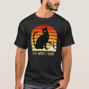T-shirt Fais ce que je veux Black Cat Red Cup Graphique 2