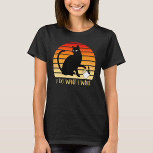 T-shirt Fais ce que je veux Black Cat Red Cup Graphique 3