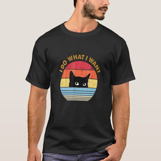 T-shirt Fais ce que je veux Chat noir (Devant)