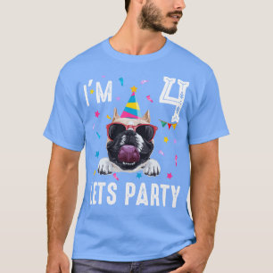 T-shirt Faisons La 4Ème Anniversaire Avec French Bulldog