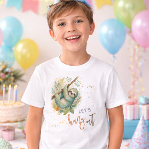 T-shirt Faisons la fête enfants d'anniversaire de paresseu