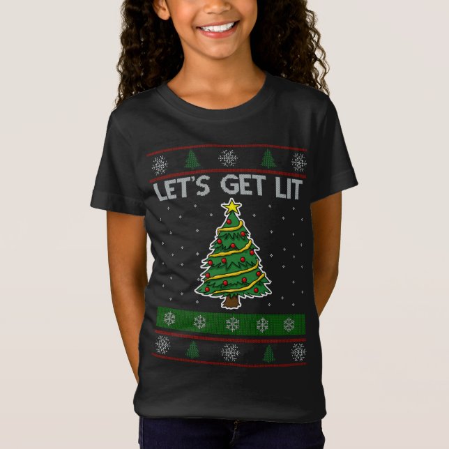 T-Shirt Faisons Lit Arbre de Noël Vilain Sweater Fun (Devant)