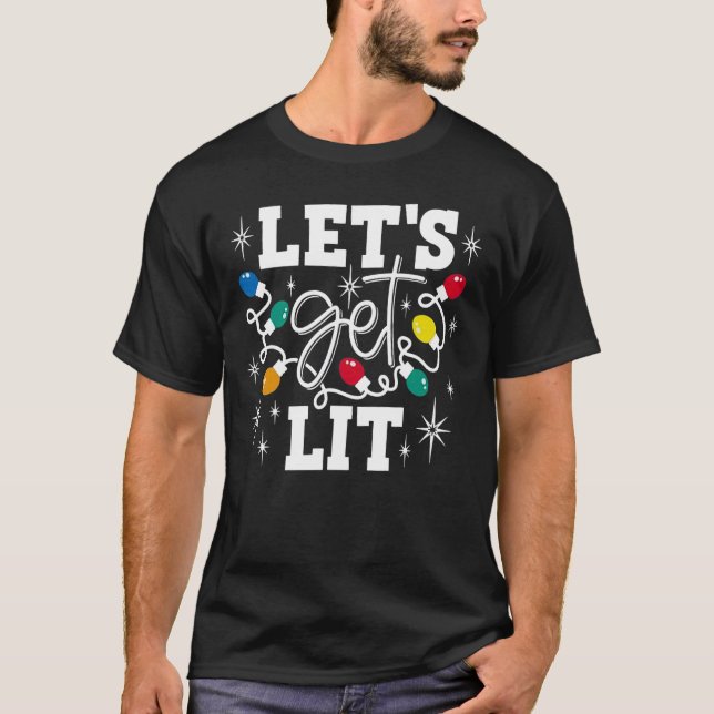 T-shirt Faisons Lit Noël Feux Feux Mens Femmes (Devant)