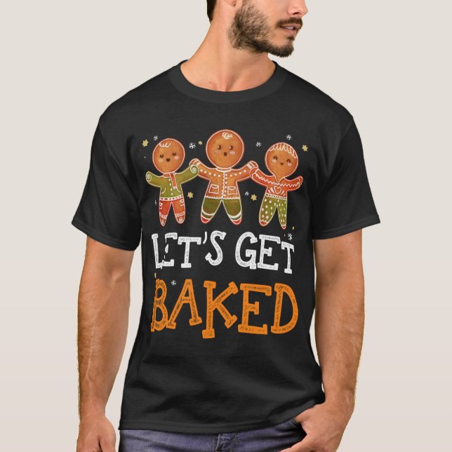 T-shirt Faisons-nous cuire Noël Gingerbread Baking Pajam (Devant)