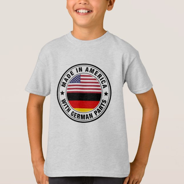 T-shirt Fait dans l'Américain avec le drapeau allemand de (Devant)