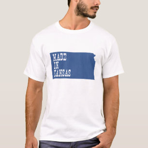 T-shirt Fait dans le Kansas Kansan Carte de l'état de nais