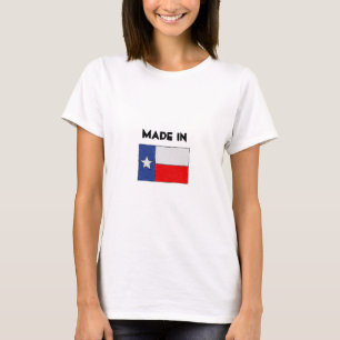 T-shirt Fait dans le Texas. Croquis de drapeau du Texas