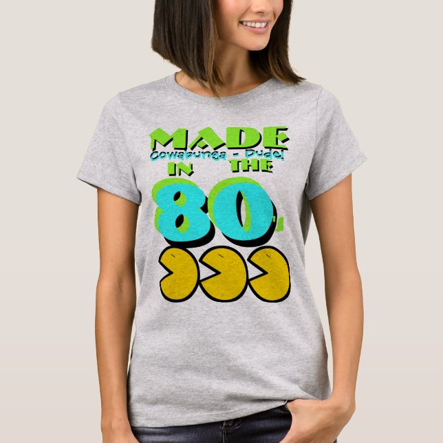 T-shirt Fait dans les couleurs rétro des années 80 (Devant)