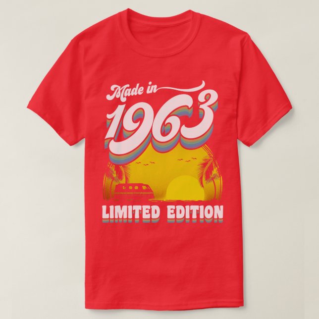 T-shirt Fait en 1963 60e anniversaire Cadeau 60 ans 60e (Design devant)